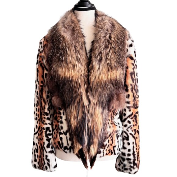 GENUINE FOX FUR CHIC SHORT COAT - Picture 1 of 8